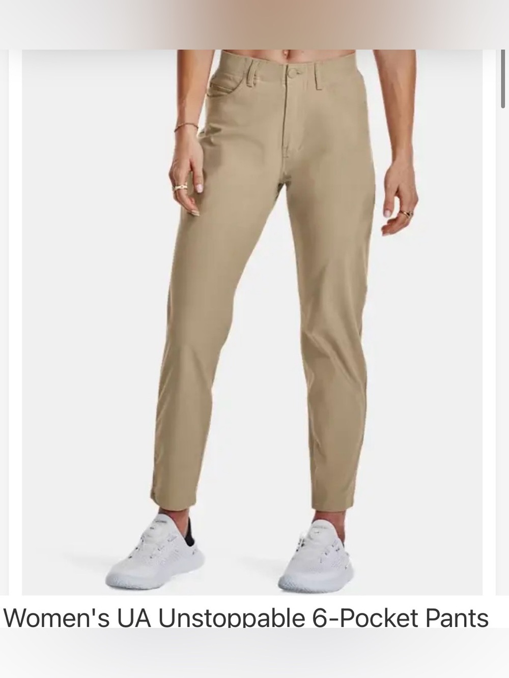 Under Armor Unstoppable Women’s Tan performance Pants - Stretch 6-Pocket Comfort